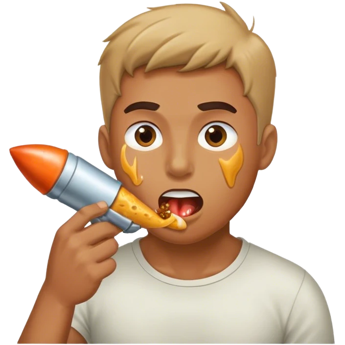 Trump eating a projectile emoji