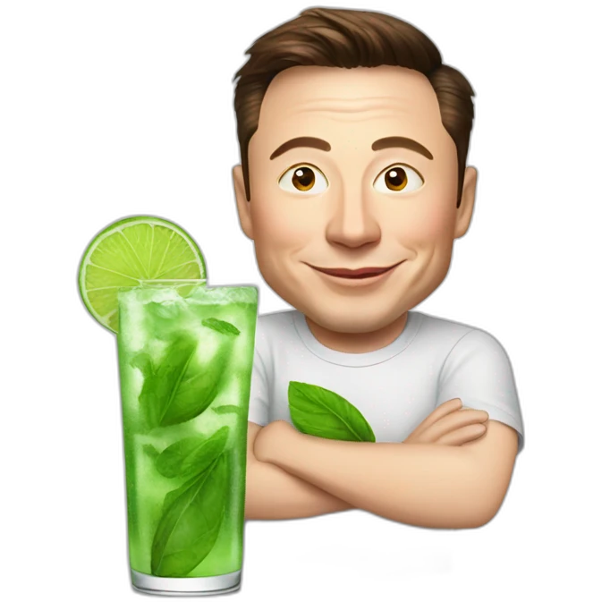 elon musk drink mojito emoji