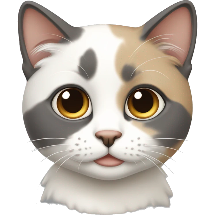 Beige grey white calico cat emoji