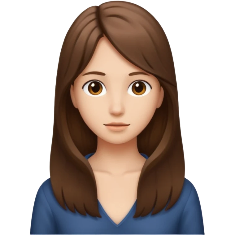 brown open hair from behind with a  emoji