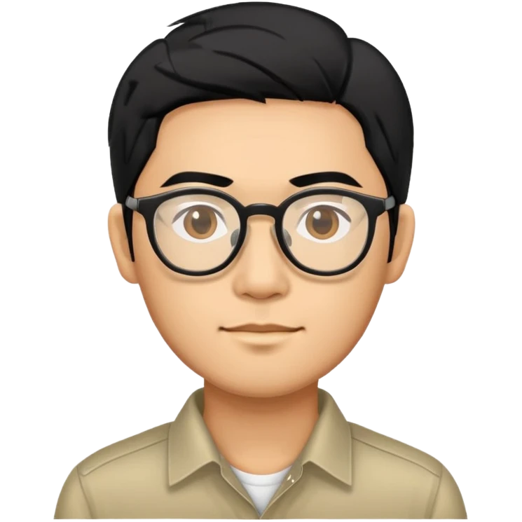 vietnamese man black hair glasses emoji
