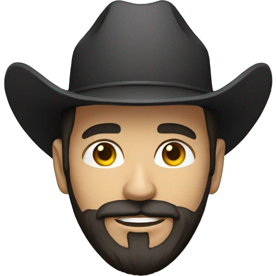 programmer with a hoodie, dark beard, white skin, and a cowboy hat emoji