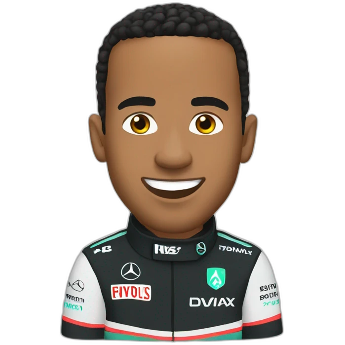 lewis hamilton with a hi caption emoji