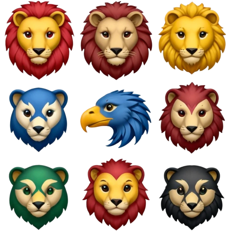 Make emoji of the Howarts house logos. emoji