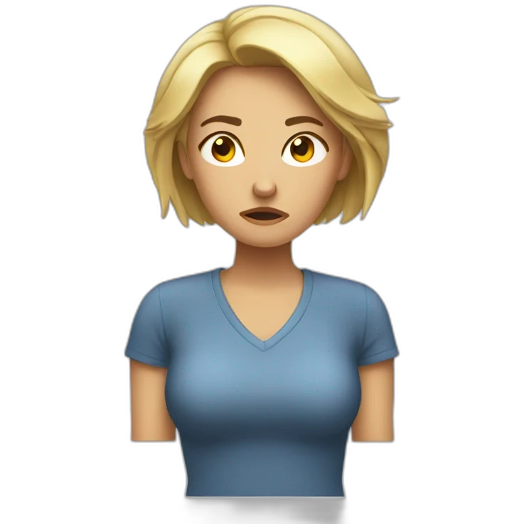 Woman feeling tired and irritable emoji