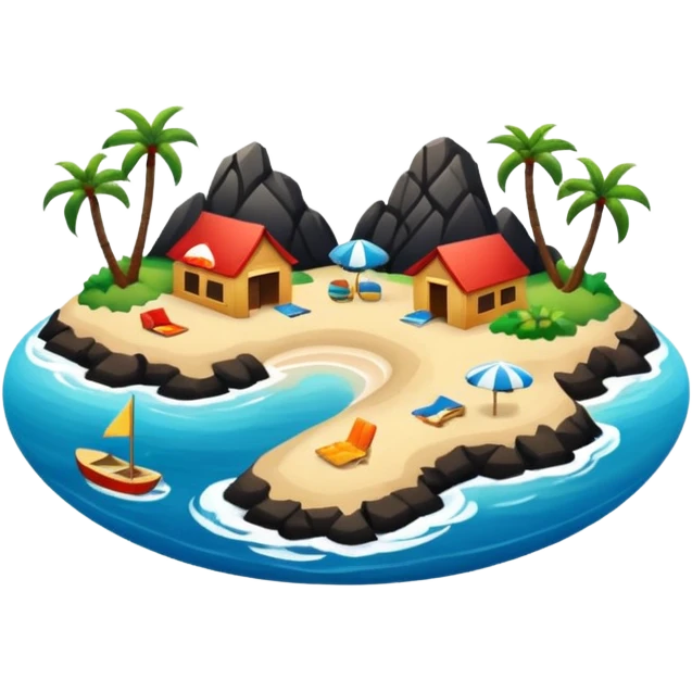 attractive island  with a beach and infrastructure  emoji