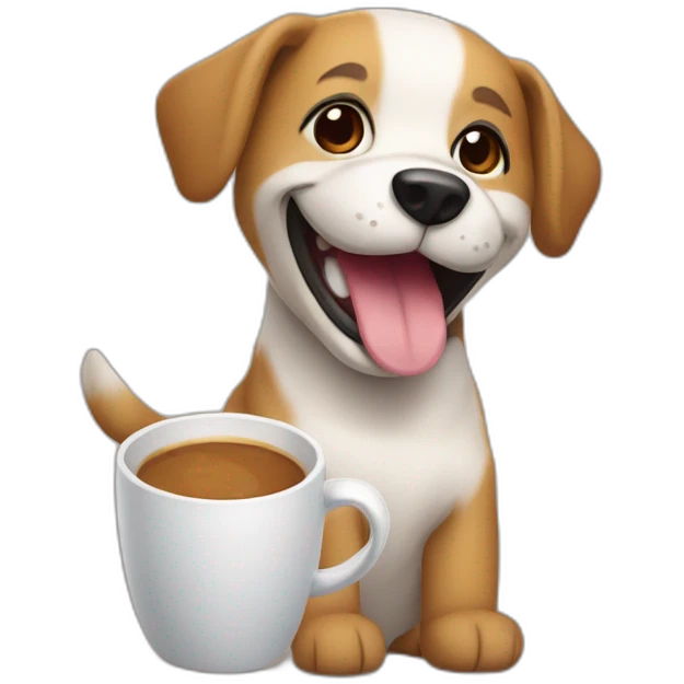un perro café sonriendo emoji