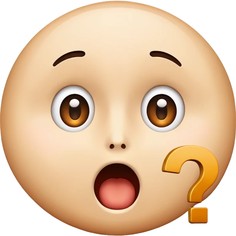 surprised face with a question mark emoji