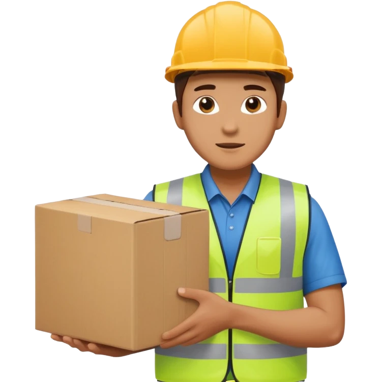 create a realistic emoji of a logistic worker in different weather situuations emoji