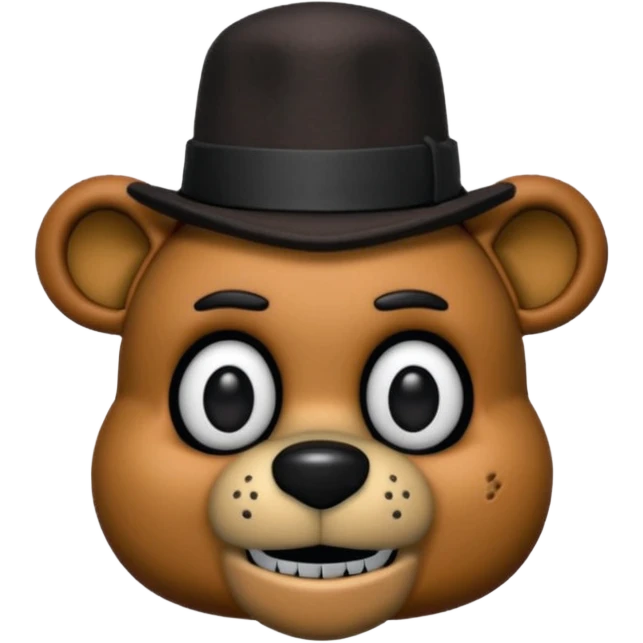 Freddy Fazbear with black and tiny hat from Five Nights At Freddy's Movie emoji