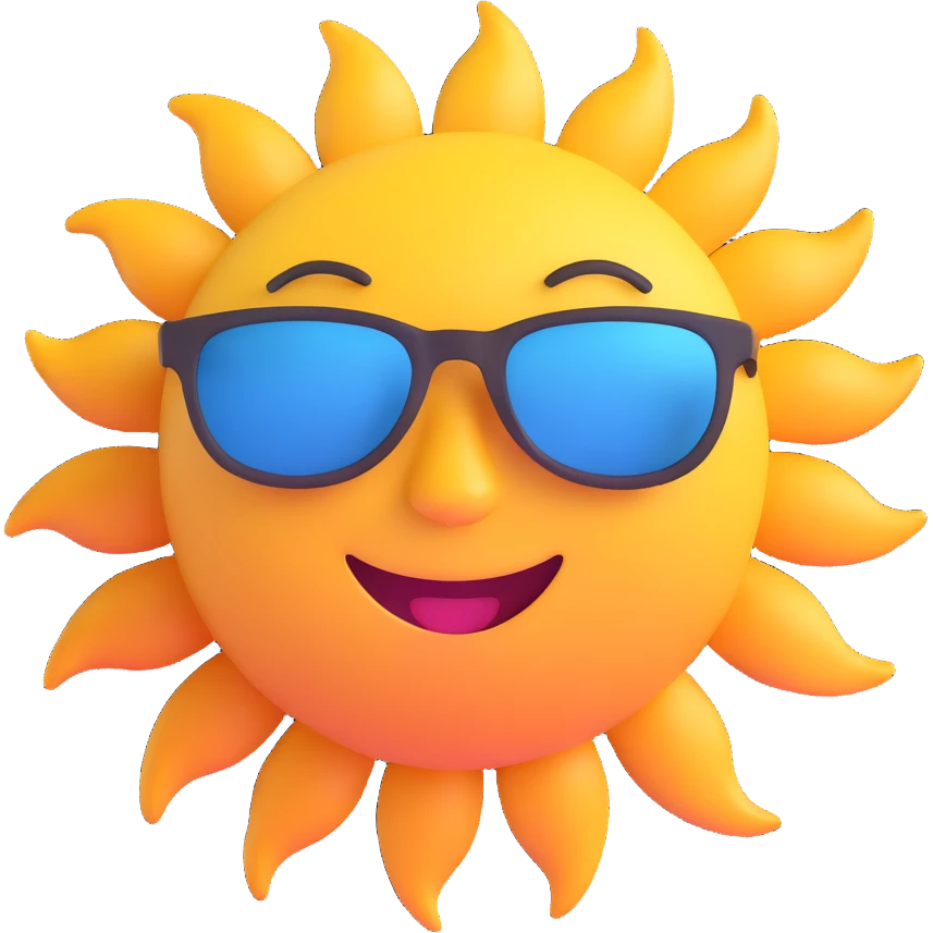 smiling sun with sunglasses emoji