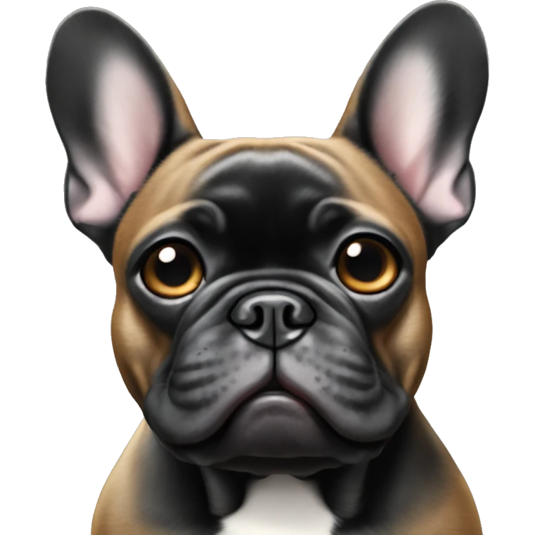 black french bulldog with floppy ears  emoji