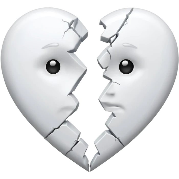 white broken heart emoji