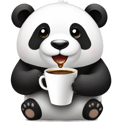 Panda with coffe emoji