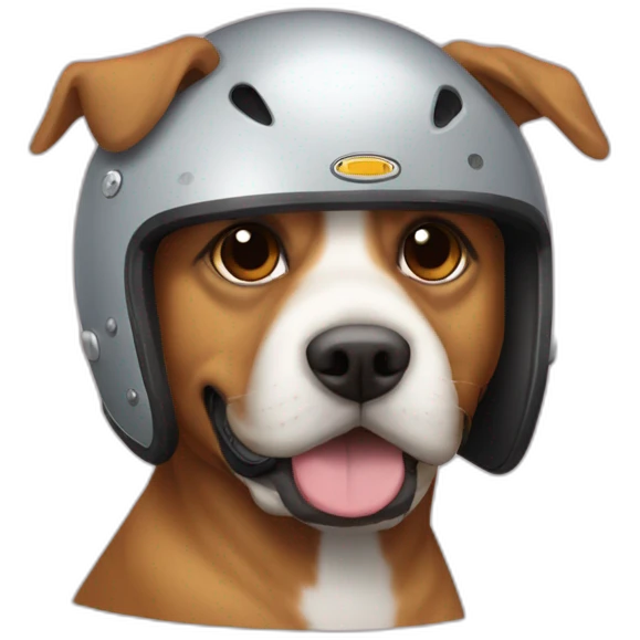 Perro con casco de moto emoji