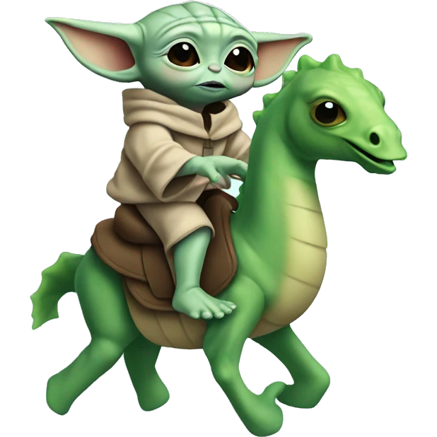 baby yoda riding seahorse emoji