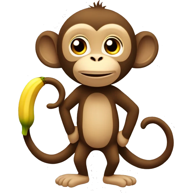 Monkey with a banana ￼ emoji
