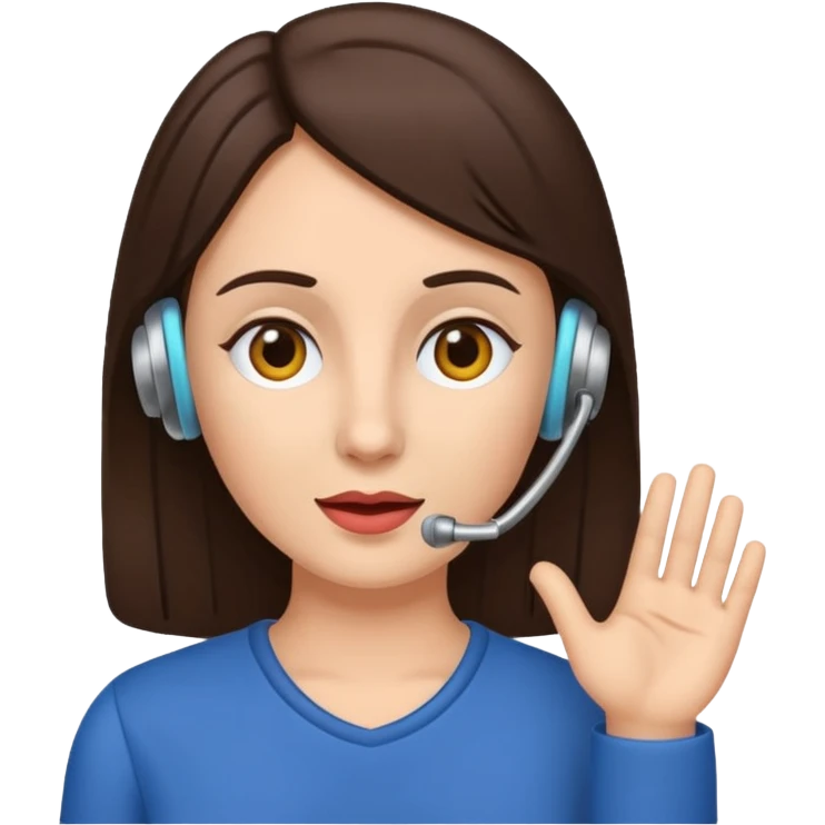 brunette woman with hearing impairment emoji