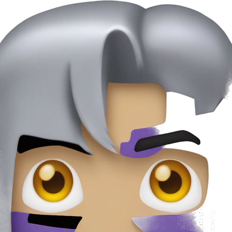 two-face, harvey dent, batman villian, right side of face purple, grey hair emoji