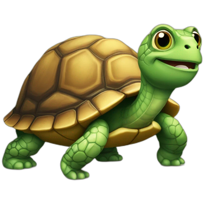 Chat sur une tortue emoji