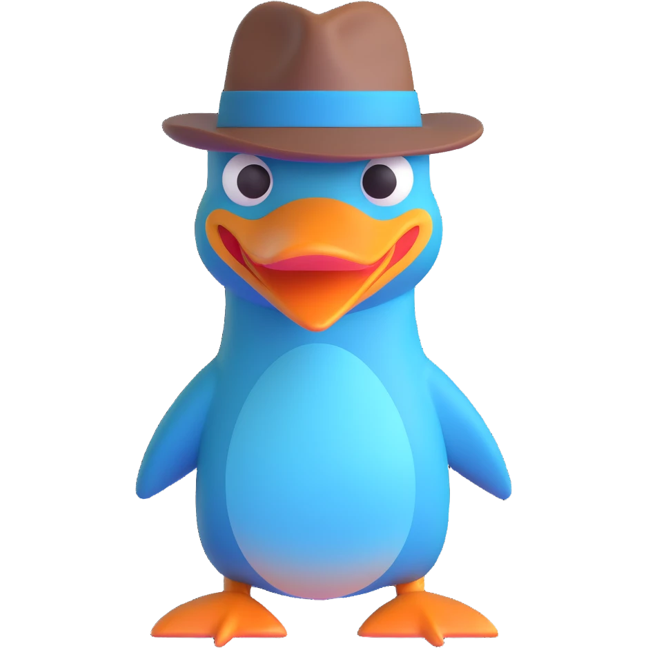 Perry the Platypus with fedora hat emoji