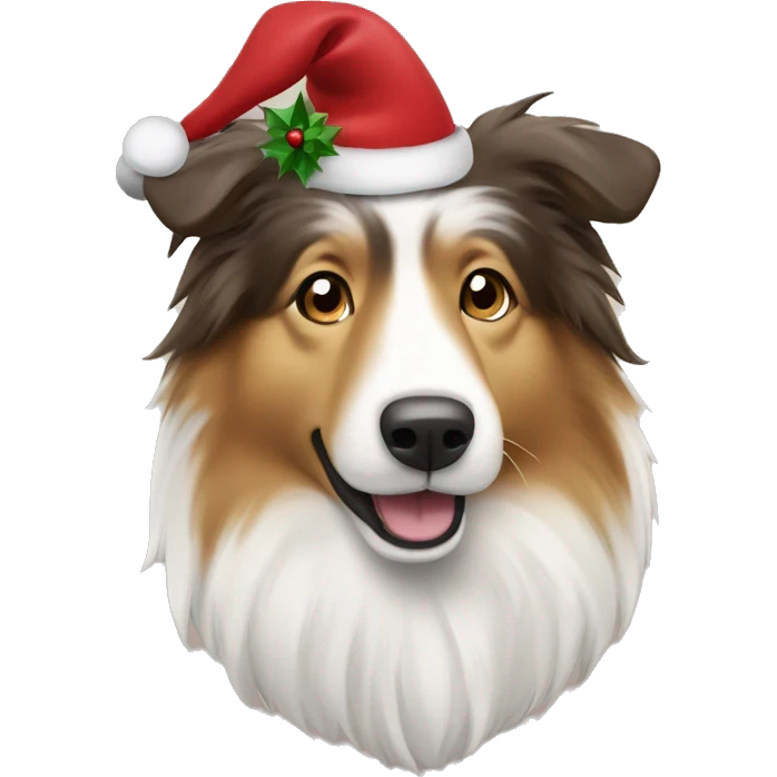 Shetland sheep dog Christmas  emoji