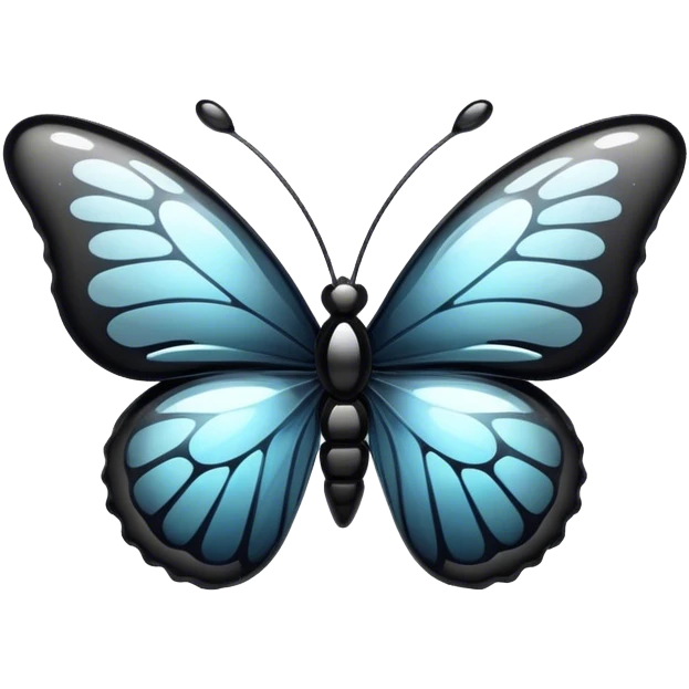 Glossy shiny Obsidian glass butterfly emoji