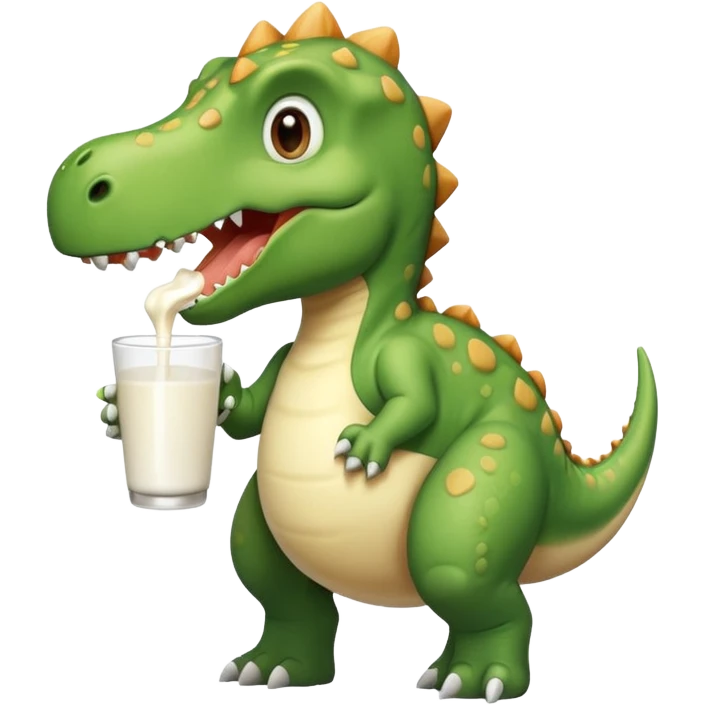 A dinosaur drinking milk emoji