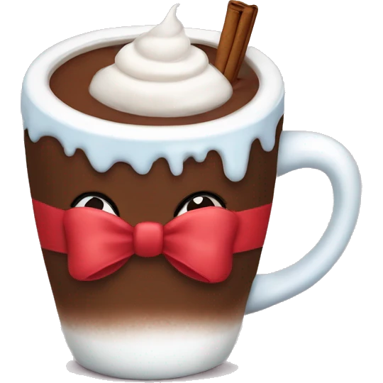 Hot coco with a bow on the mug emoji
