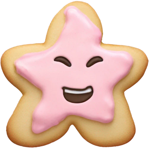 sugar cookie with pastel pink frosting emoji