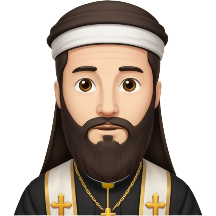 orthodox priest with dark brown long hair and beard  emoji
