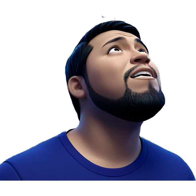 bearded boy with fish emoji