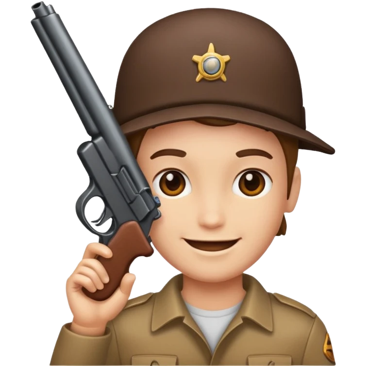 Smiling with gun to head emoji