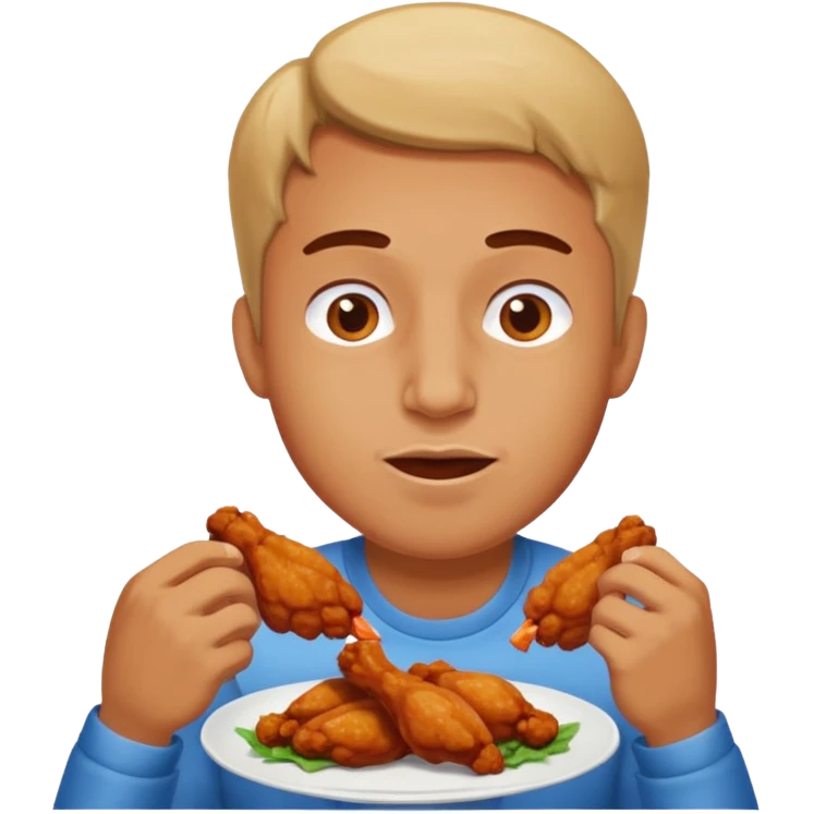 Guy eating wings emoji