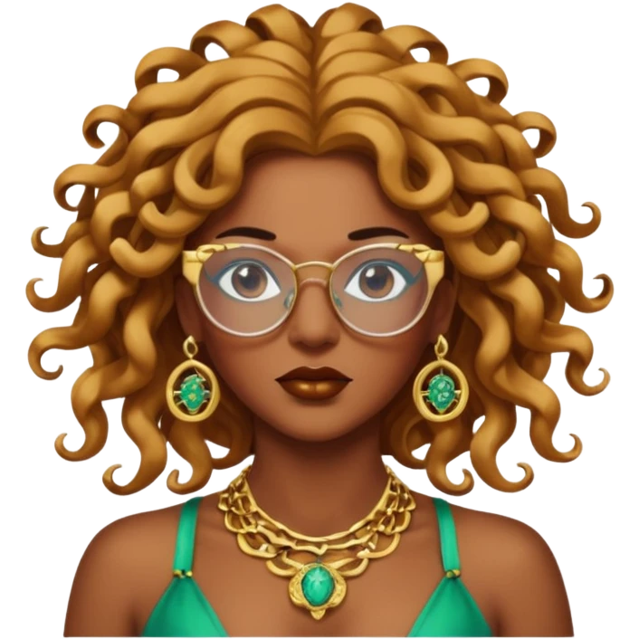 brownie Medusa Versace with glasses  emoji