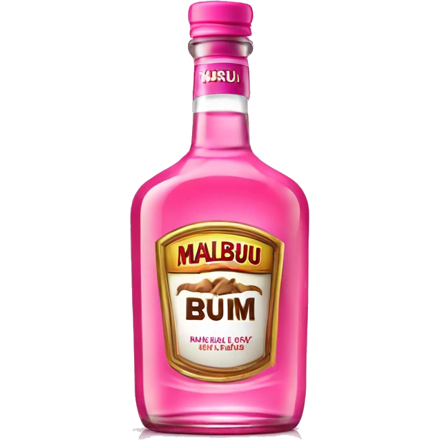 Realistic pink Malibu rum bottle isolated   emoji
