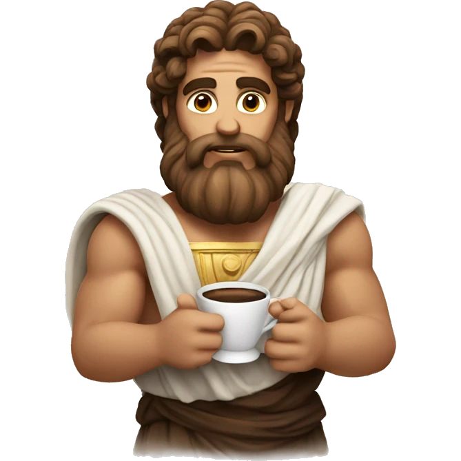 greek god with coffee emoji
