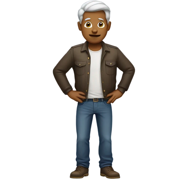 man with hands from his hips emoji