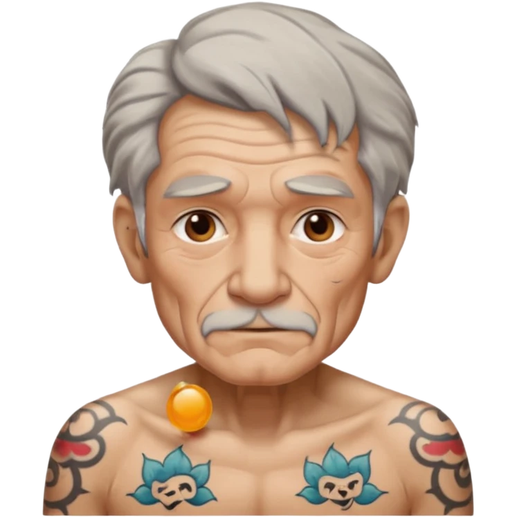 old man with lot of tattoos emoji
