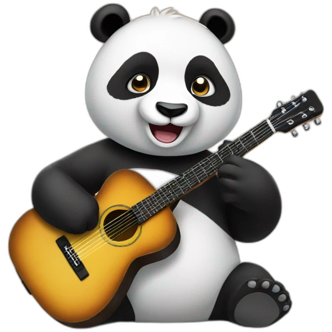 Panda playing guitar emoji