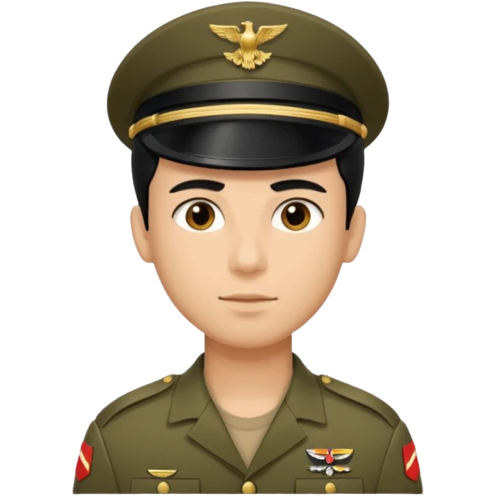 male soldier black hair style emoji