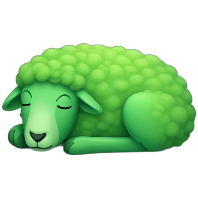green sheep sleeping emoji