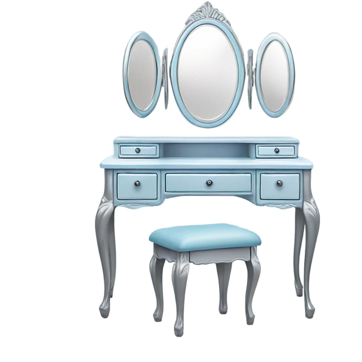 light blue and silver makeup vanity emoji
