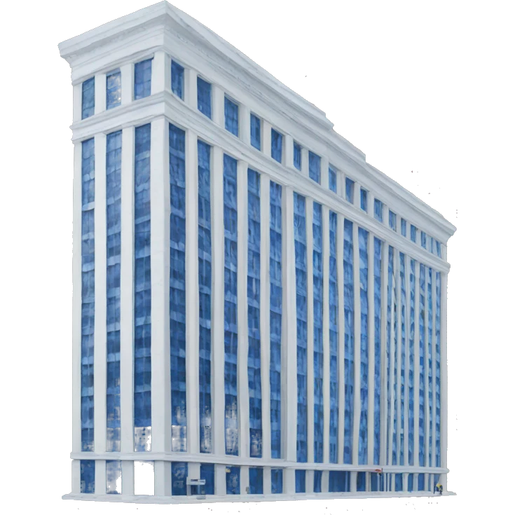 blue and white bank building, chase building emoji