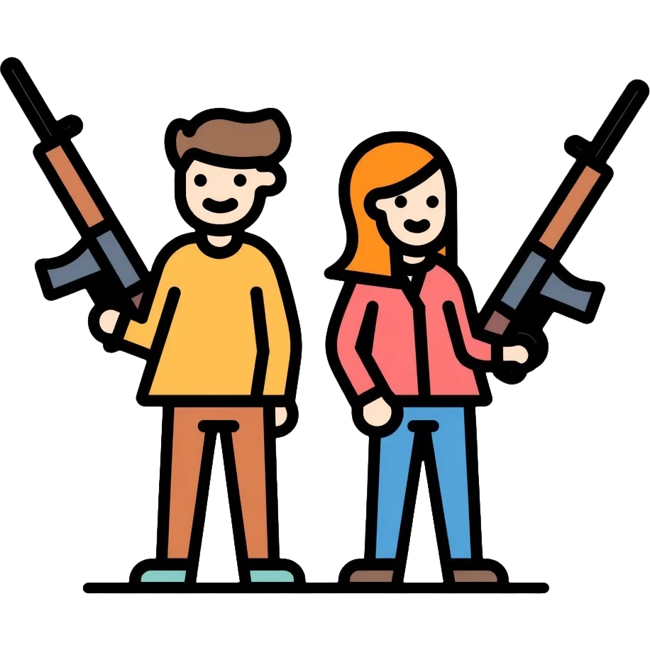 two people with weapons emoji