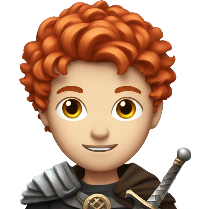 A red hair boy with a sword emoji