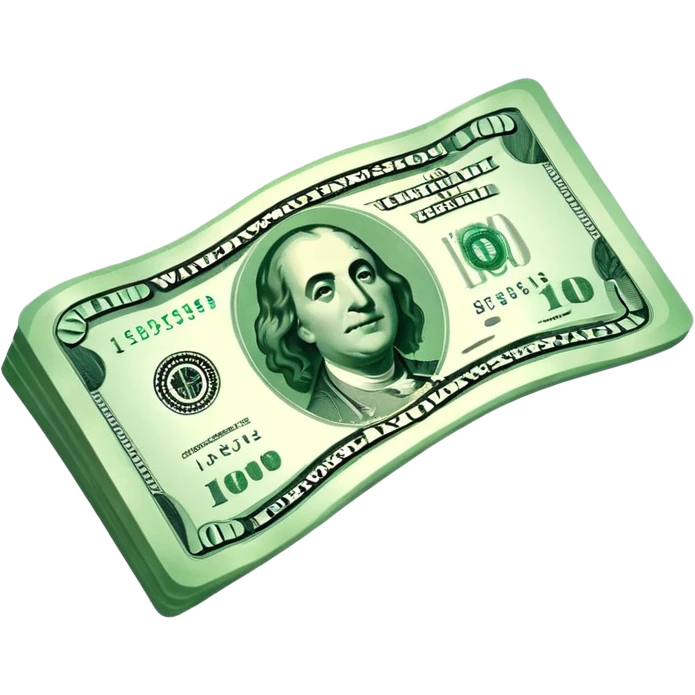 a floating wavy usd bill icon emoji