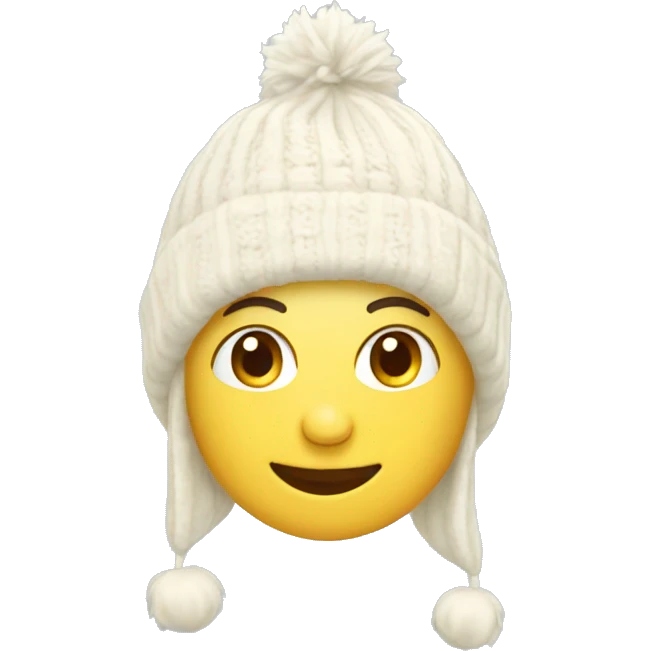 cream winter hat no emoji