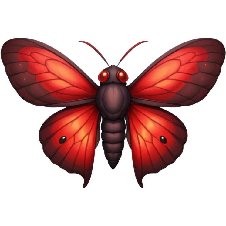 A sexy black and red moth with glowing red eyes with a human like body emoji