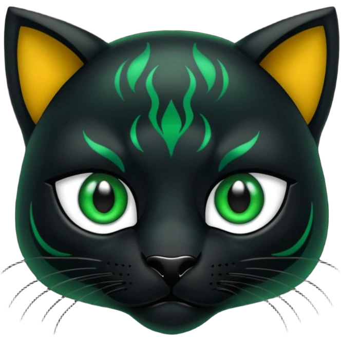 Pantera negra ojos verdes emoji